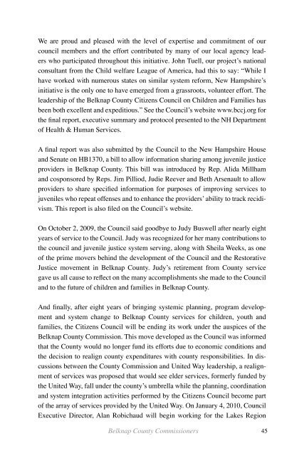 2009 Annual Report - Belknap County