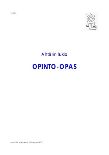 OPINTO-OPAS - Ähtäri