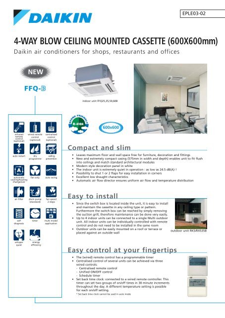 4 Way Blow Ceiling Mounted Cassette 600x600mm