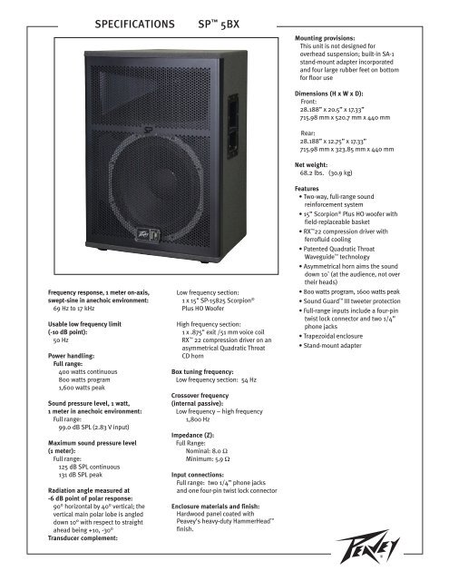 Peavey hotsell sp5 scorpion