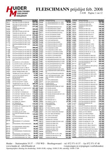FLEISCHMANN prijslijst feb. 2008