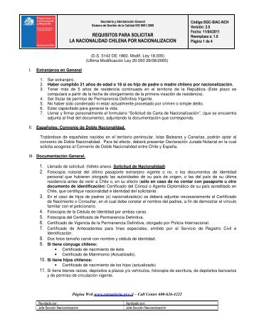 requisitos para solicitar la nacionalidad chilena por nacionalizacion