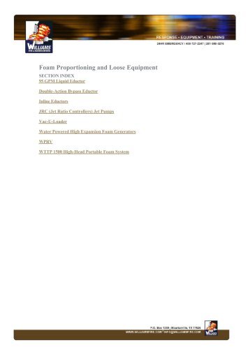 Foam Proportioning and Loose Equipment 95 GPM Liquid ... - Belech