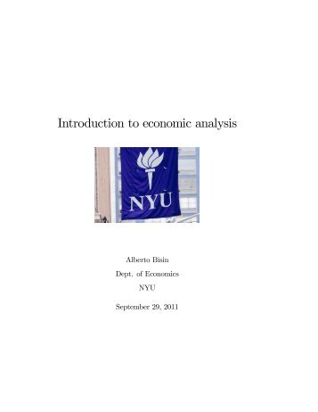 Introduction to economic analysis - Department of Economics
