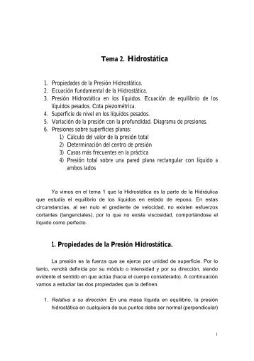 Tema 2. HidrostÃ¡tica