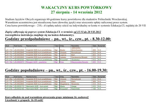 stronie Studium - SJO PWr