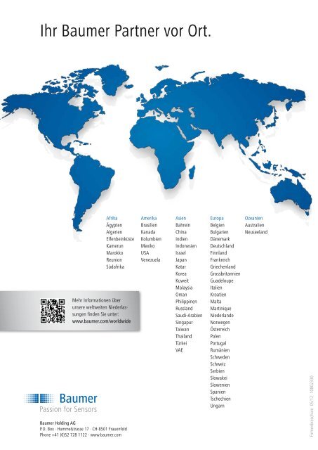 Sensorlösungen mit Kompetenz und Leidenschaft - Baumer