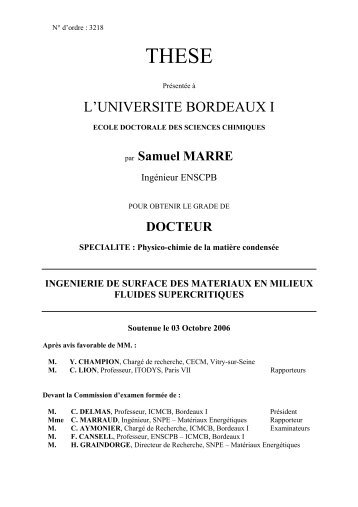 Fluide supercritique - UniversitÃ© Bordeaux 1