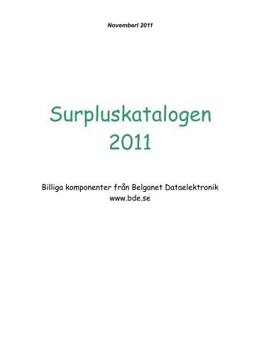 Surpluskatalogen 2011 - November - pdf - Belganet Dataelektronik