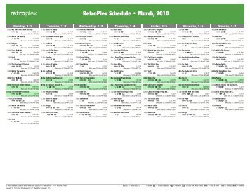 RetroPlex Schedule - March, 2010 - Starz