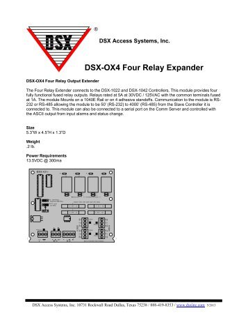 information. - DSX Access Systems, Inc.