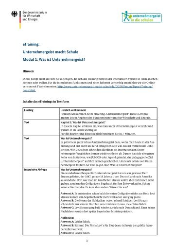 Skript zu dem ersten eTrainingsmodul (PDF, 193 KB)