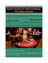 Kjenn Fordelene Med Gambling På Online Kasino