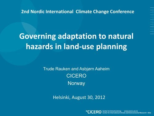 Governing adaptation to natural hazards in land-use planning