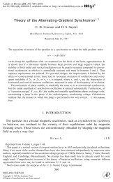 Theory of the alternating-Gradient Synchrotron - CERN