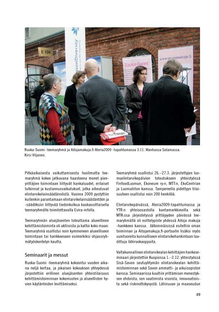 YTR 2/2010 Maaseutupolitiikan yhteistyÃ¶ryhmÃ¤n uosikertomus 2009