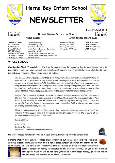 Newsletter 010313 Herne Bay Infant And Nursery School Newsletter 010313 Herne Bay Infant And Nursery School