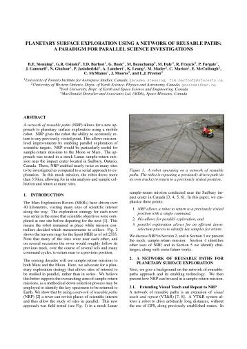 planetary surface exploration using a network of reusable ... - Robotics