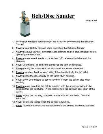 Belt-Disc Sander Handout