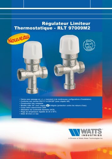 Régulateur Limiteur Thermostatique - RLT 97009M2 - Chauffe Eau