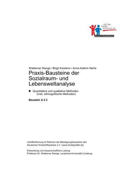 Praxis-Bausteine der Sozialraum- und Lebensweltanalyse