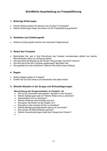 Schriftliche Ausarbeitung Freispiel Schriftliche Ausarbeitung Freispiel