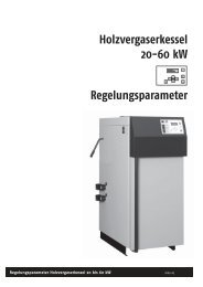 Holzvergaserkessel 20-60 kW Regelungsparameter - Hohage & Co.