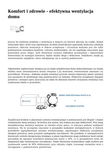 Komfort i zdrowie - efektywna wentylacja domu - Klimatyzacja.pl