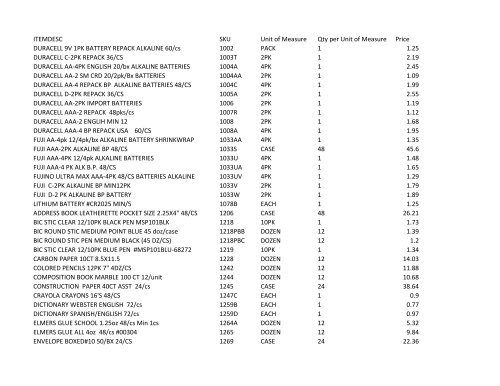 Village Pricing 11-2-2010.xlsx