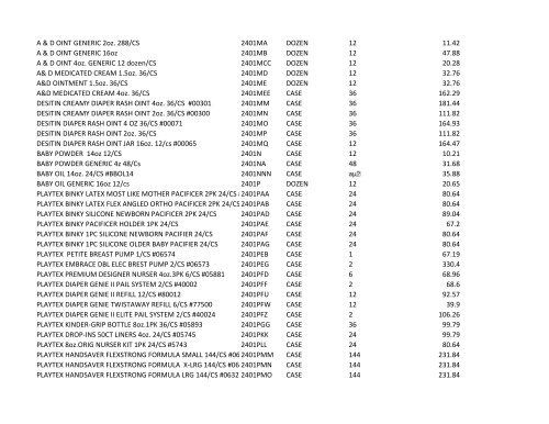 Village Pricing 11-2-2010.xlsx