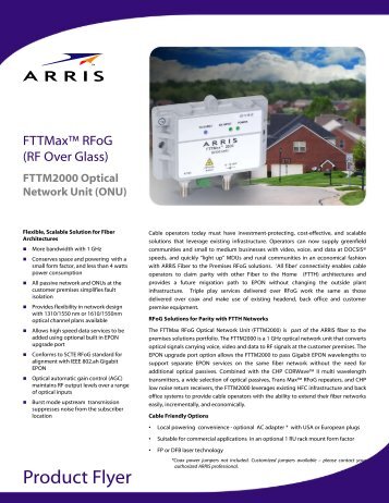 FTTMax RFoG Optical Network Unit (ONU) Product Flyer - Arris