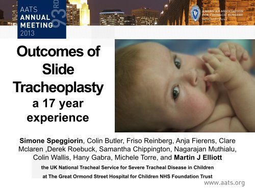 Outcomes of Slide Tracheoplasty a 17 year experience Simone ...
