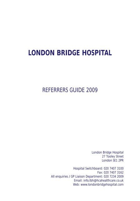 Referrers Guide 2009 5.qxd - London Bridge Hospital