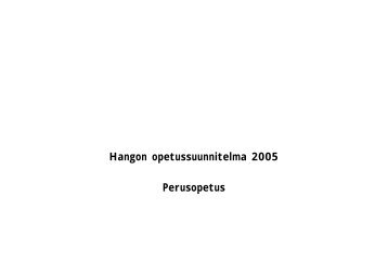Perusopetuksen opetussuunnitelma - Hanko