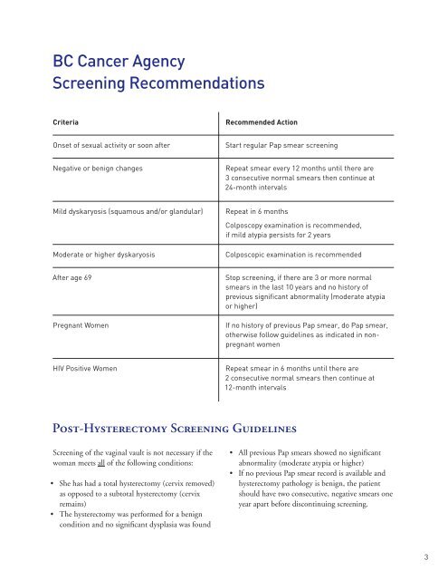 CCSP manual - BC Cancer Agency