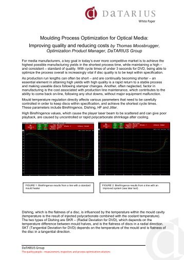 Moulding Process Optimization for Optical Media ... - DaTARIUS