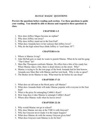 Maniac magee essay