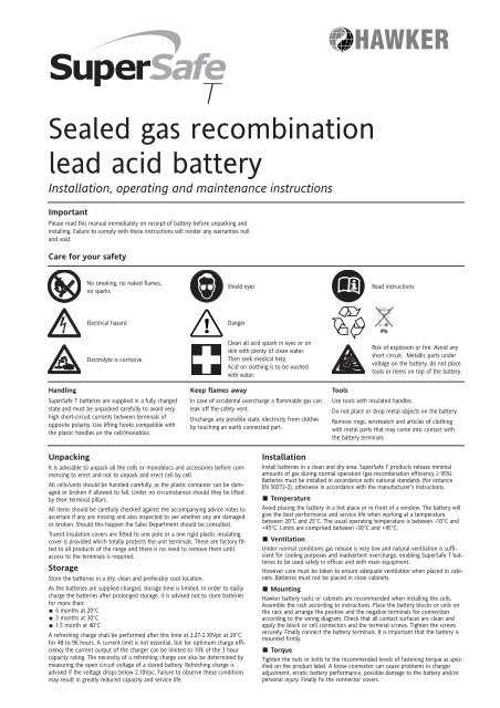 Sealed gas recombination lead acid battery - Otherpower