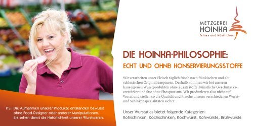 DIE HOINKA-PHILOSOPHIE: - Metzgerei Hoinka