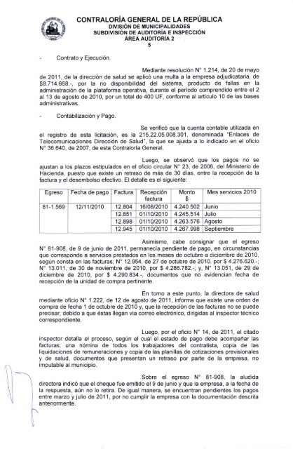 informe final nÂ° 25-11 municipalidad de santiago sobre auditorÃ­a al ...