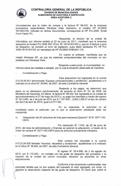 informe final nÂ° 25-11 municipalidad de santiago sobre auditorÃ­a al ...