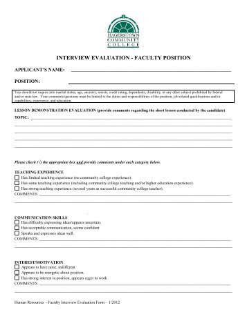 interview evaluation form
