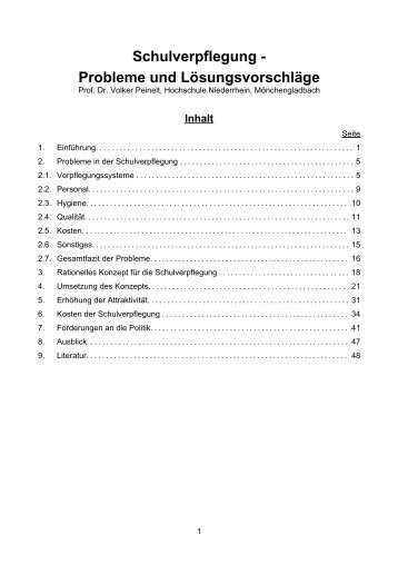 Schulverpflegung - Probleme und LÃƒÂ¶sungsvorschlÃƒÂ¤ge - AG ...