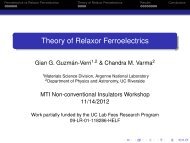 Theory of Relaxor Ferroelectrics - Argonne National Laboratory