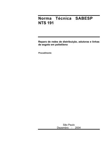Norma TÃ©cnica SABESP NTS 191