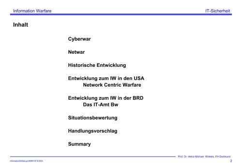 Vortrag - Prof. Dr. Heinz-Michael Winkels