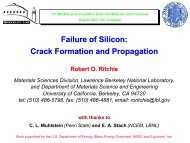 Crack Formation and Propagation - Lawrence Berkeley National ...