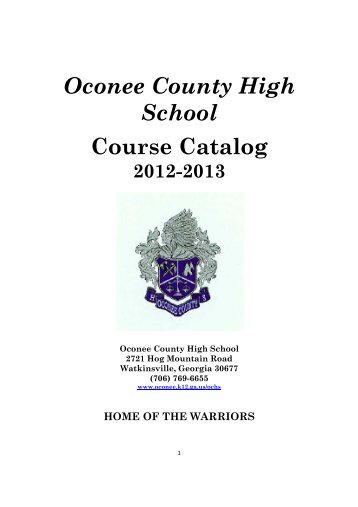 12-13 Course Catalog - Oconee County Schools