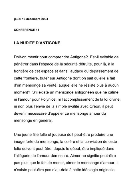 La Nudite D Antigone Doit On Mentir Pour Comprendre Antigone La Nudite D Antigone Doit On Mentir Pour Comprendre Antigone
