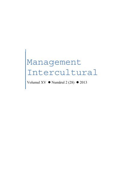 conceptul de performanÈÄ - Management Intercultural - Business ...